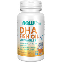 DHA (Kids Chewable) 100 мг 60 softgels (NOW)